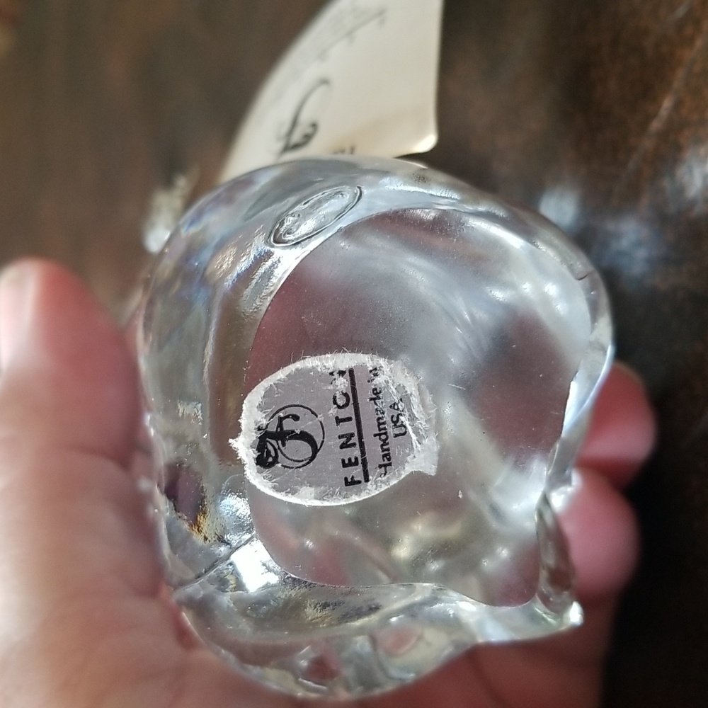 Vintage Fenton Art Glass Teddy Bear Figurine Crystal February Birthday Stone - Picture 3 of 11